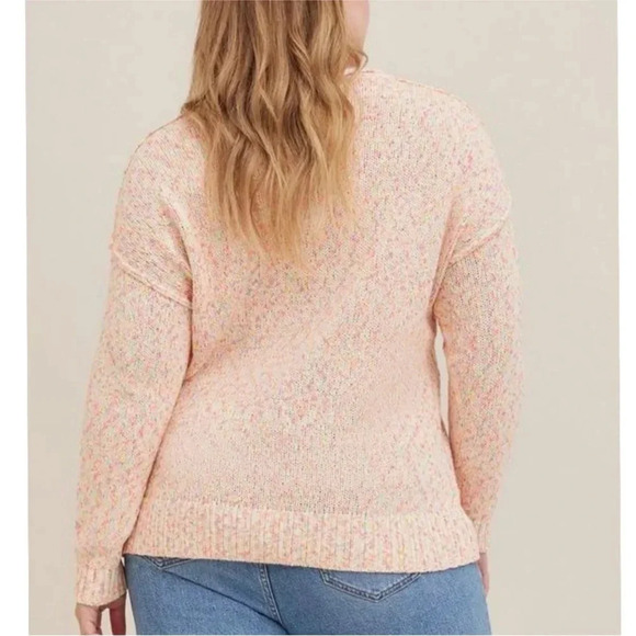 TORRID Marled Cotton Flamingo Pink Pullover Sweater - Picture 2 of 8